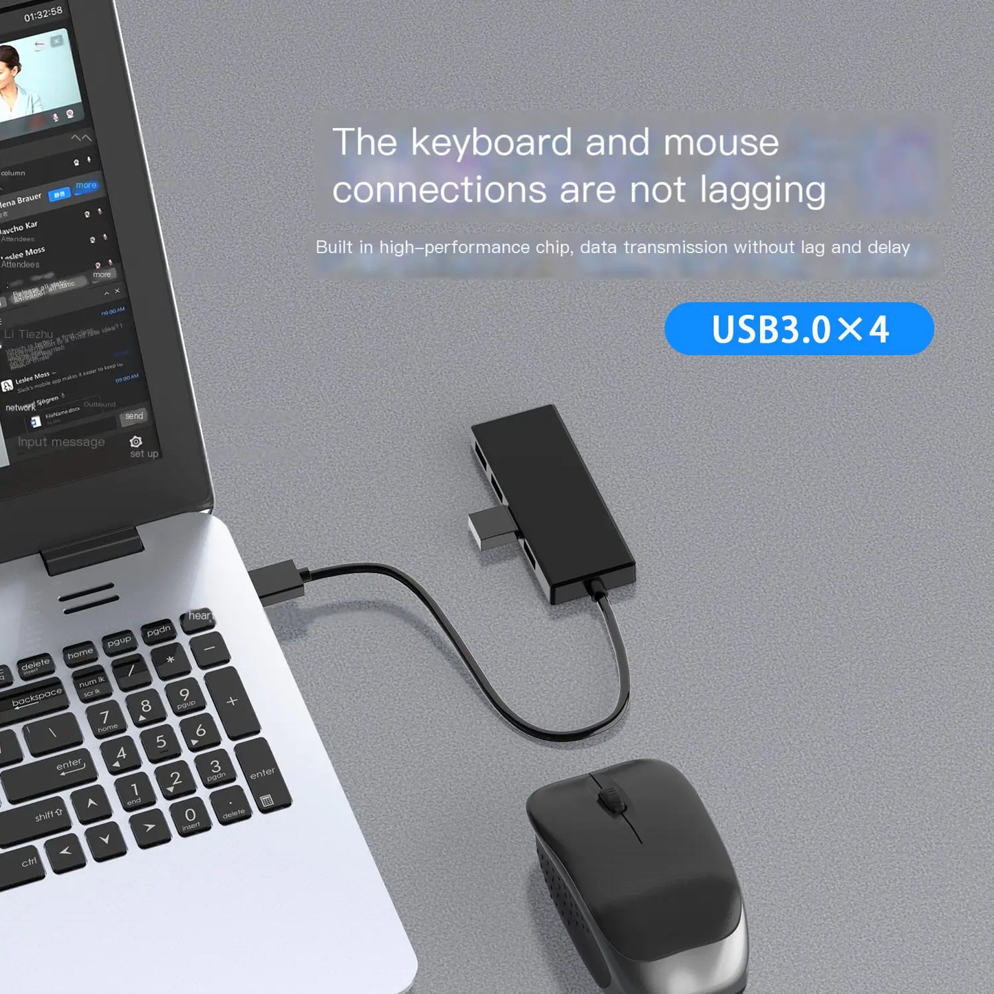 Laptop 4-Port USB 3.0 Hub