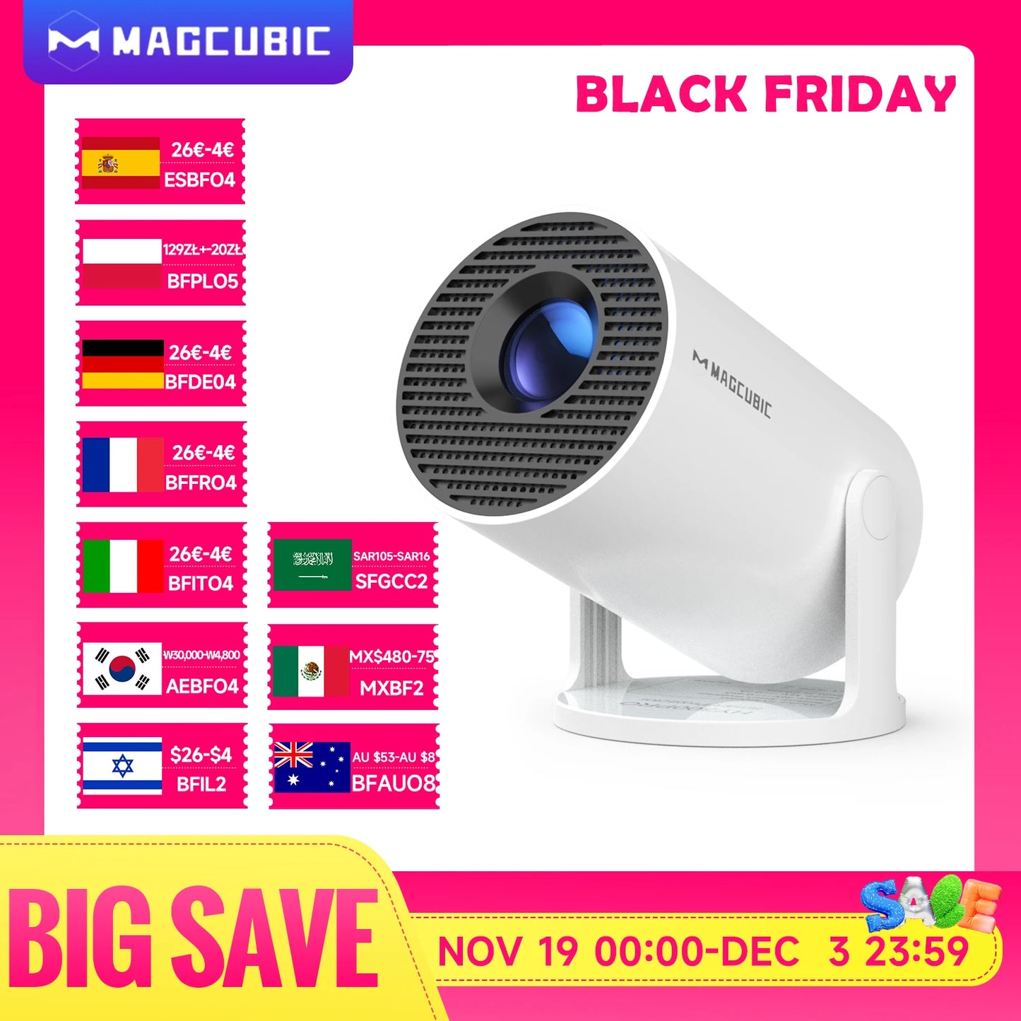 Magcubic HY300 Pro 1080P Smart Projector (Android/Dual WiFi)