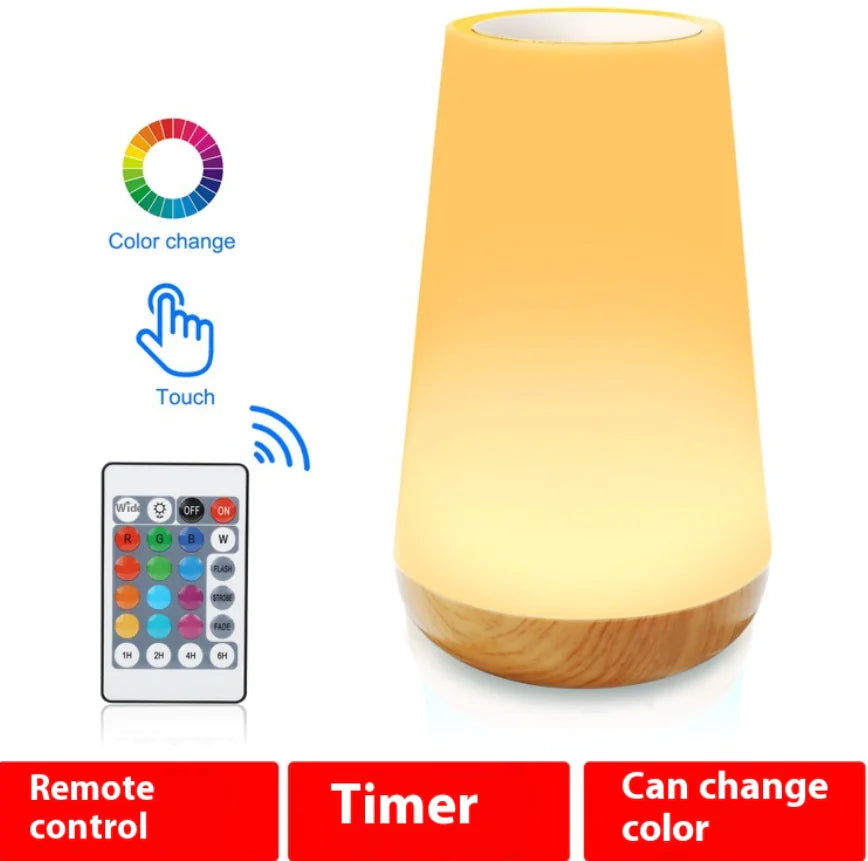 Wood Finish LED Touch Light with Remote