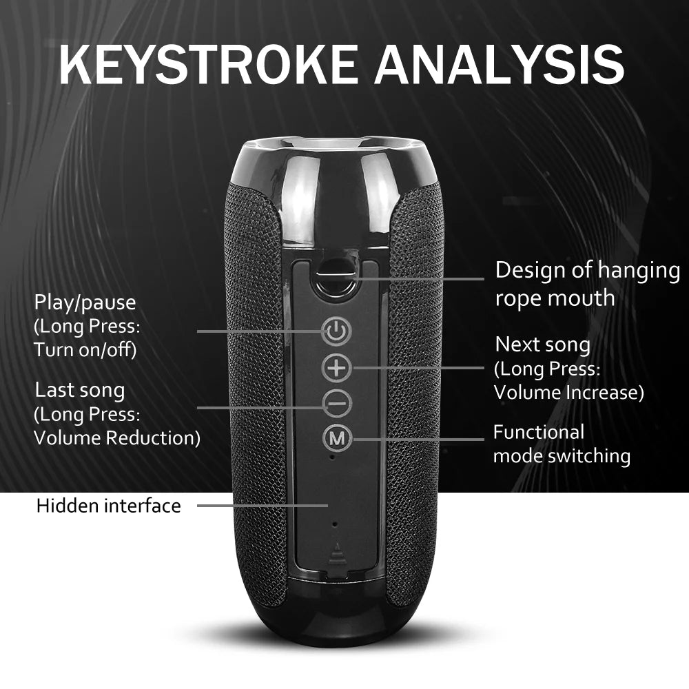 TG117 Portable Wireless Bluetooth Speaker | Waterproof Subwoofer with FM Radio