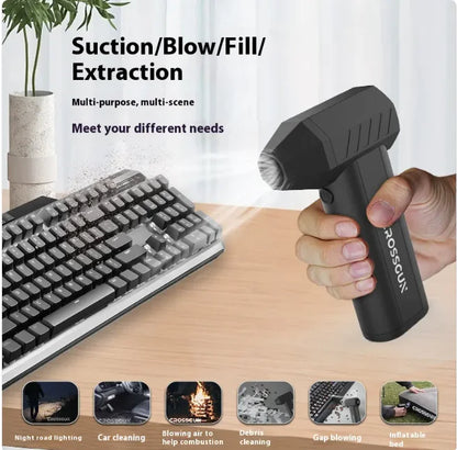 Compact 4-Speed Fan & Vacuum Cleaner, USB Rechargeable