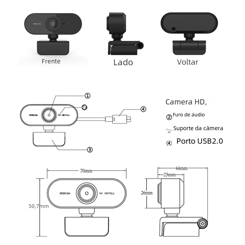 Full HD 1080P USB Webcam for Streaming & Meetings