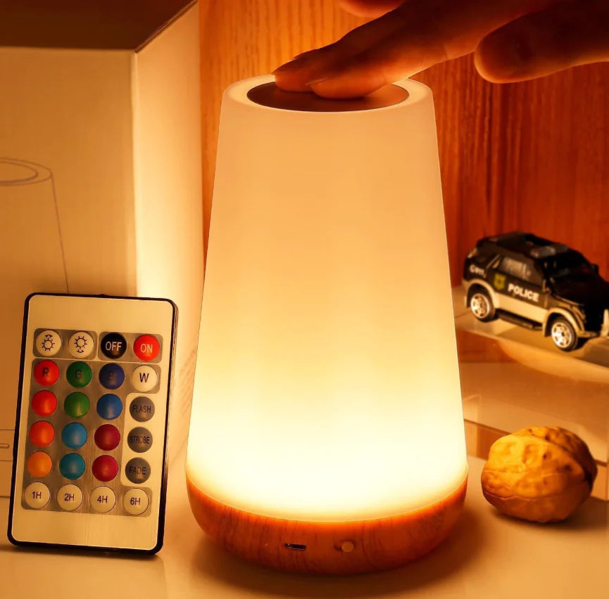 Wood Finish LED Touch Light with Remote