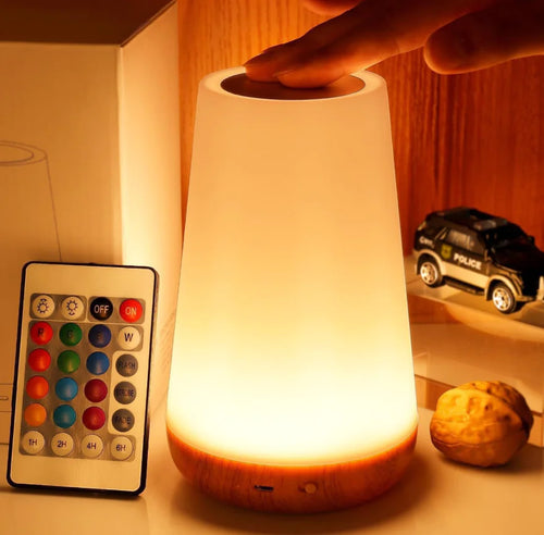 Wood Finish LED Touch Light with Remote