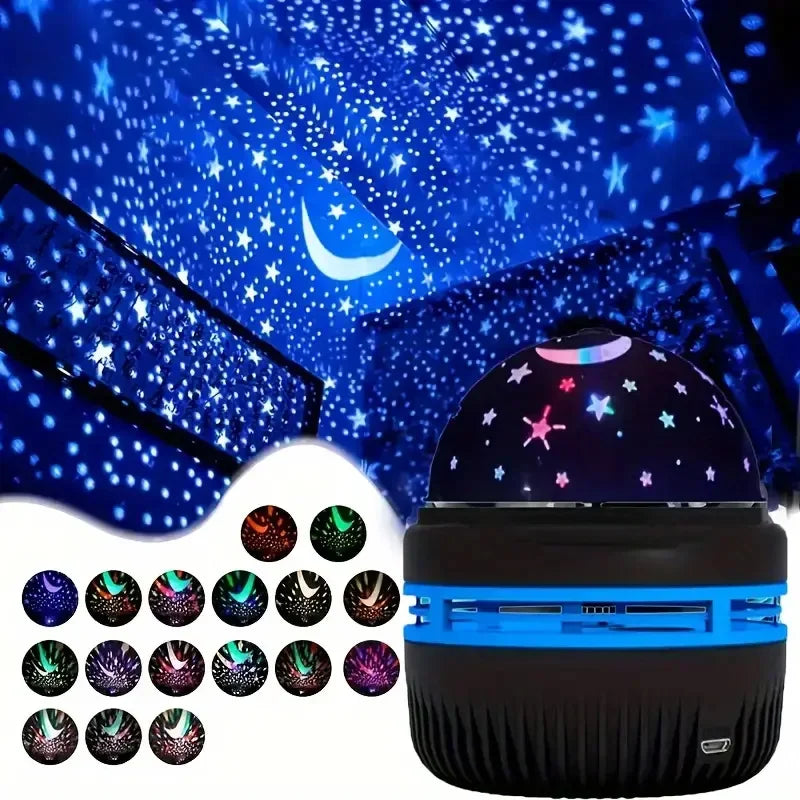USB LED Starry Sky Projector Lamp (Moon & Star Night Light)