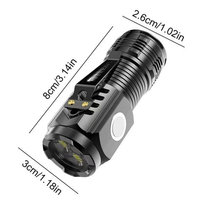 Rechargeable Multi-functional LED Flashlight (Strong Light & Long Range)