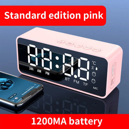 G50 Mini Bluetooth Speaker | Mirror LED Alarm Clock & FM Radio