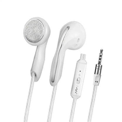 3.5mm Wired In-Ear Flat Earbuds with Microphone and Stereo Bass
