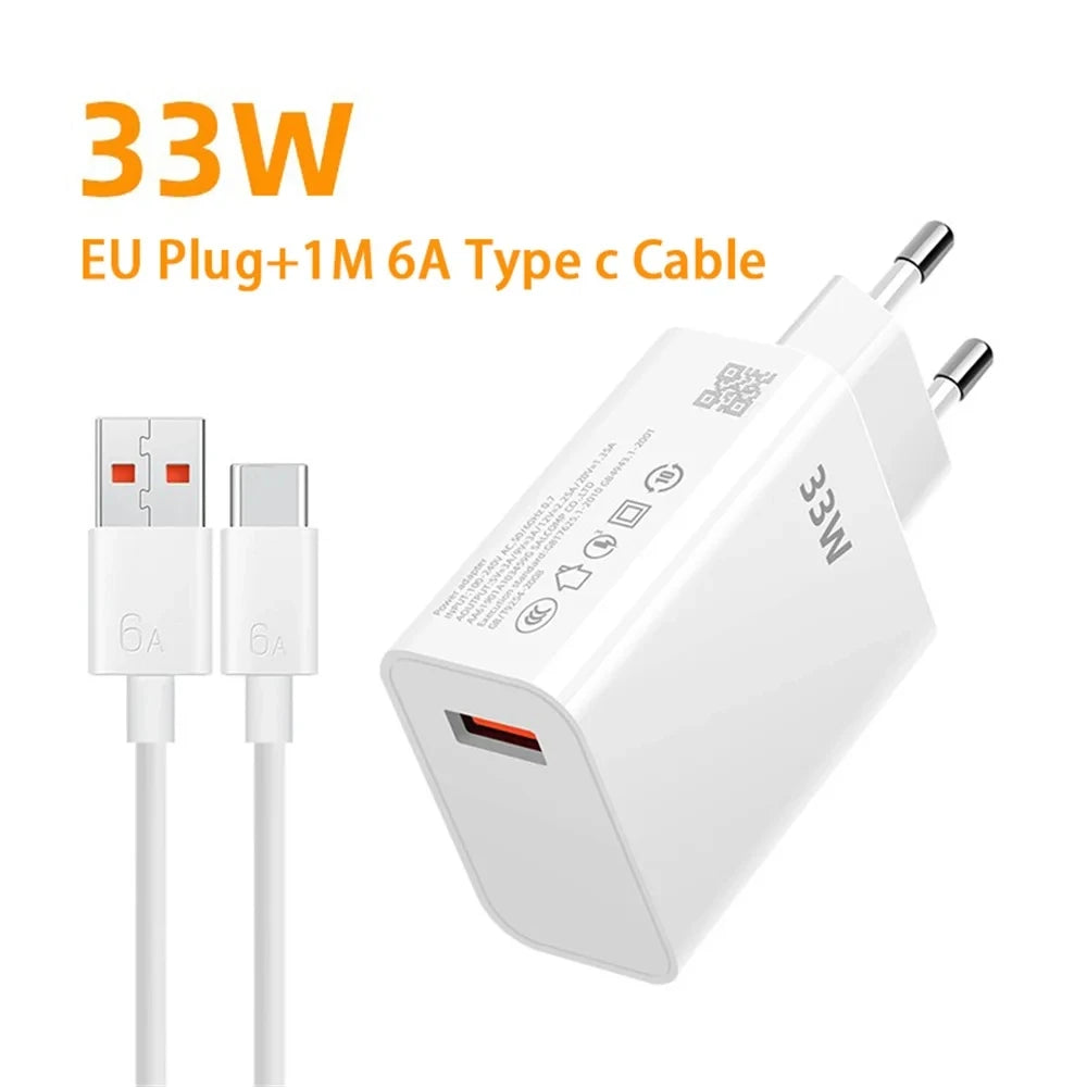 Original Xiaomi 33W Turbo Fast Charger with Type C Cable