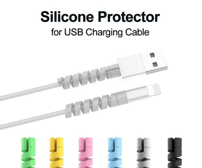 10pcs Silicone Cable Protectors | Spiral Cord Savers for USB Charger Cables