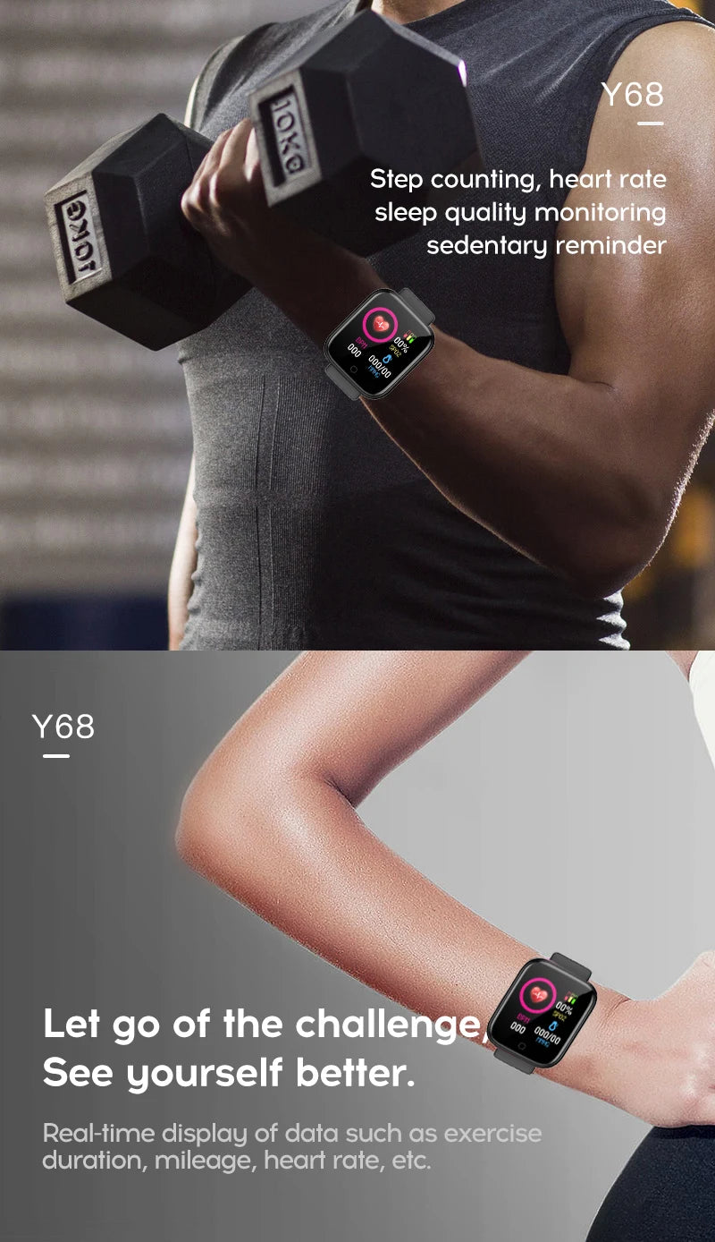 Unisex Smartwatch: Bluetooth Fitness Tracker & Sleep Monitor