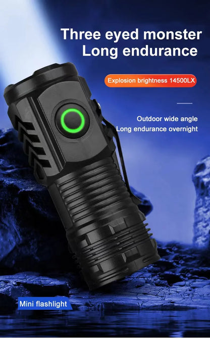Rechargeable Multi-functional LED Flashlight (Strong Light & Long Range)