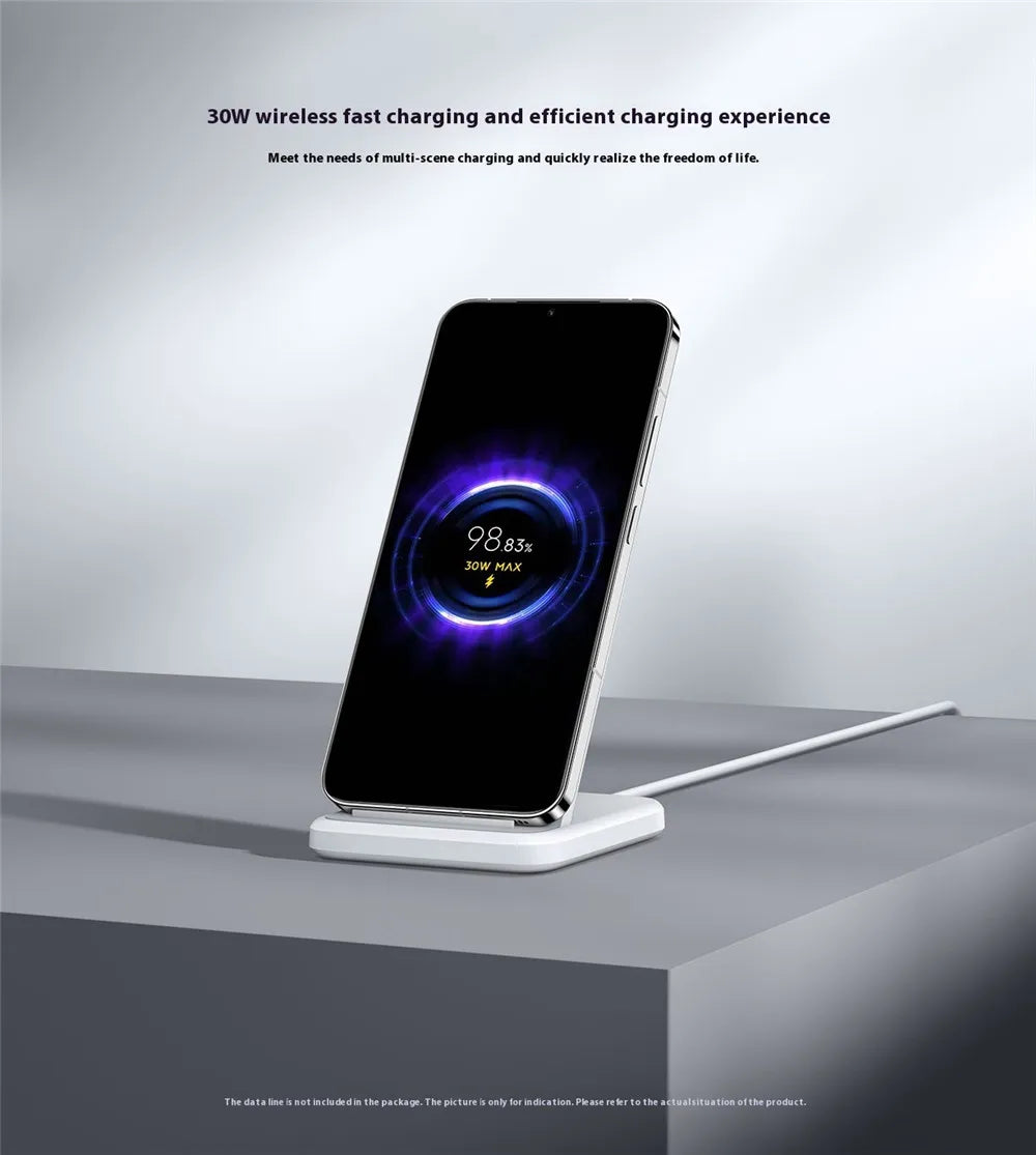 Xiaomi Mi 30W Vertical Wireless Charger | Fast Charging Stand for Mi/Redmi & iPhone