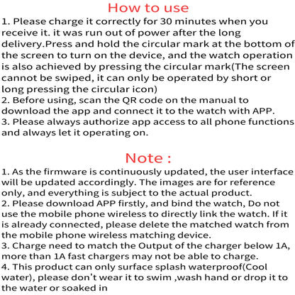 Unisex Smartwatch & Fitness Tracker for Android/iOS (Message Sync)