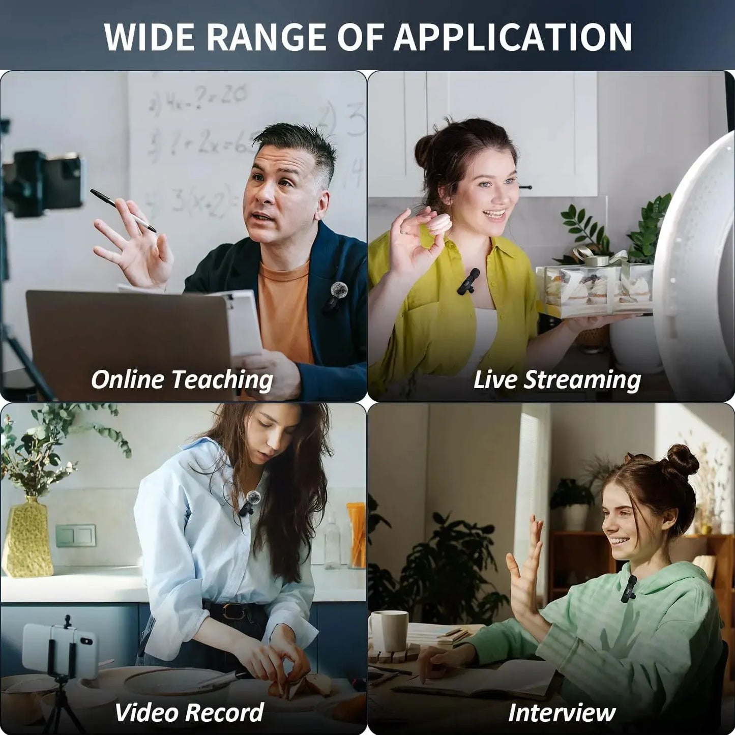 Mini Wireless Lavalier Microphone for Phone/Laptop (Live Recording)