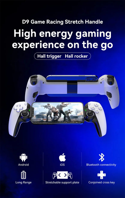 D9 Wireless Dual Hall Game Controller | Phone, Tablet, PC, Switch, PS3/PS4
