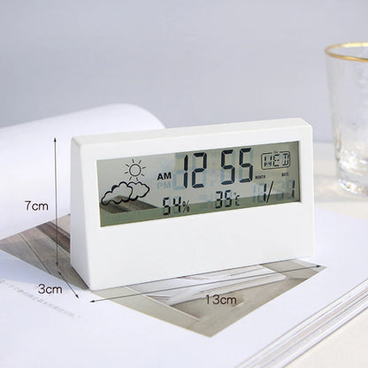 LED Desktop Alarm Clock with Thermo-Hygrometer and Weather Display