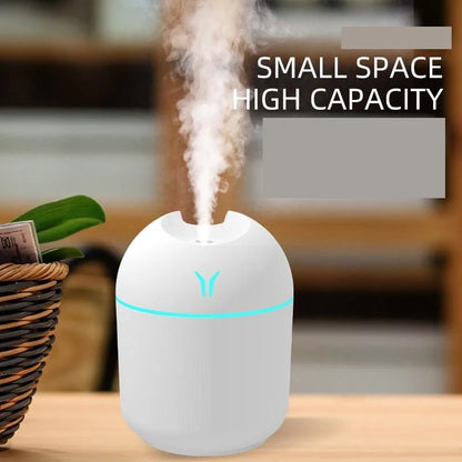250ml USB Mini Ultrasonic Humidifier & Essential Oil Diffuser (LED)