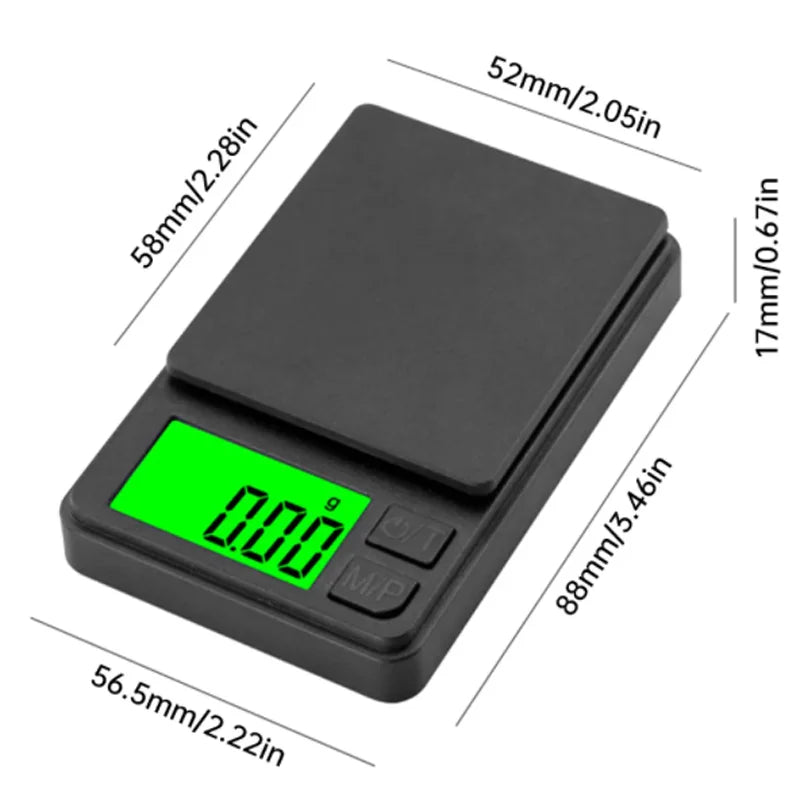 Digital Pocket Scale (1000g x 0.1g) - Precision & Backlit LCD
