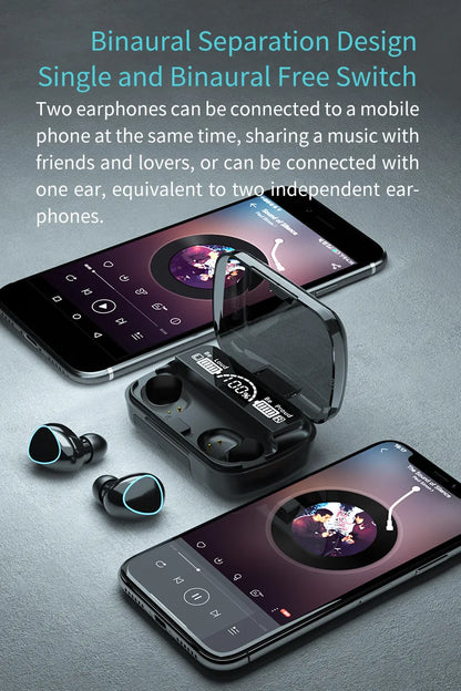 M10 TWS Wireless Earbuds w/ Power Bank Charging Case