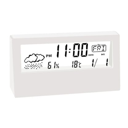 LED Desktop Alarm Clock with Thermo-Hygrometer and Weather Display