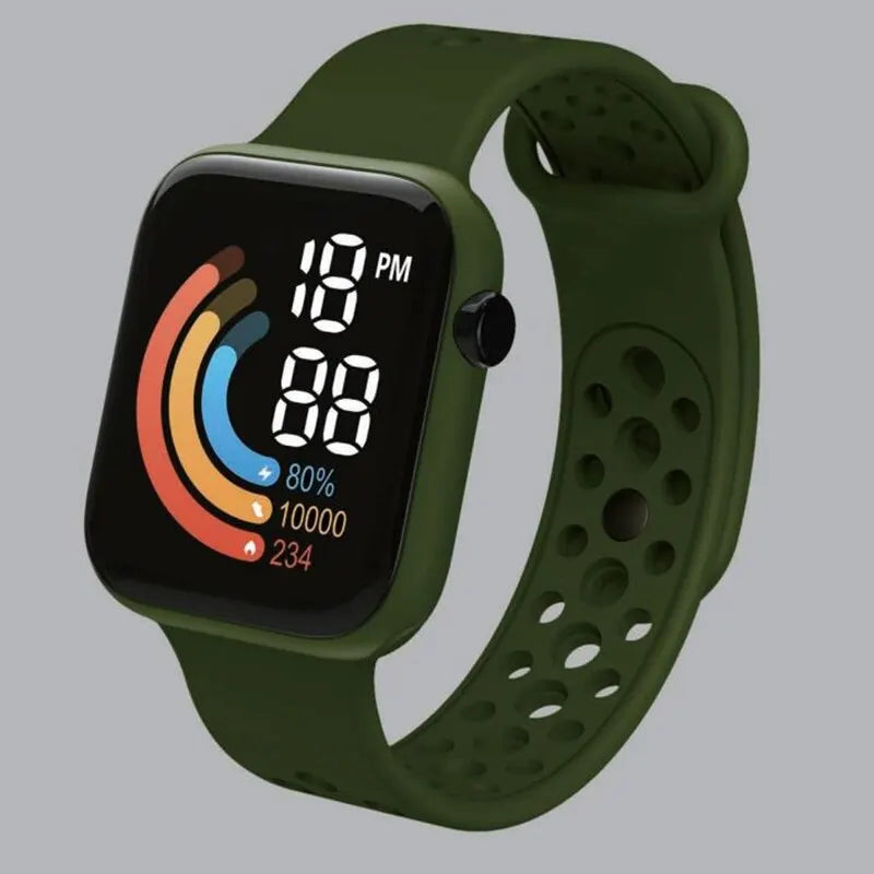 LED Digital Sport Watch (Waterproof / Silicone Strap)