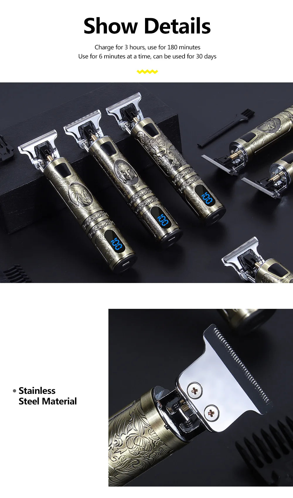 T9 LCD Precision Hair Trimmer and Clipper for Men