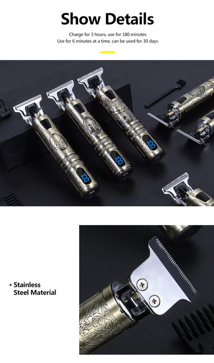T9 LCD Precision Hair Trimmer and Clipper for Men
