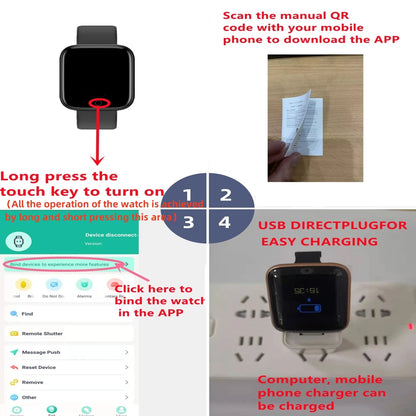 Unisex Smartwatch: Bluetooth Fitness Tracker & Sleep Monitor