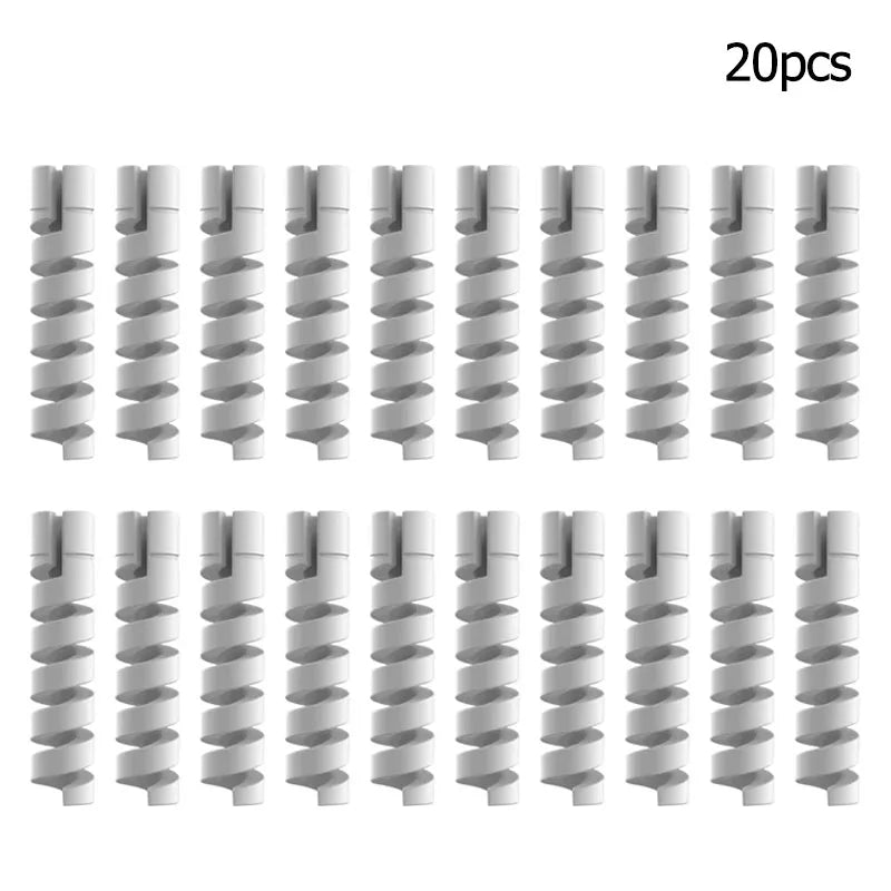10pcs Silicone Cable Protectors | Spiral Cord Savers for USB Charger Cables