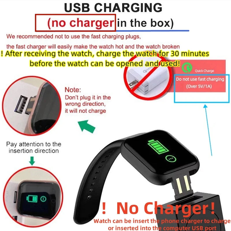 Unisex Smartwatch: Bluetooth Fitness Tracker & Sleep Monitor