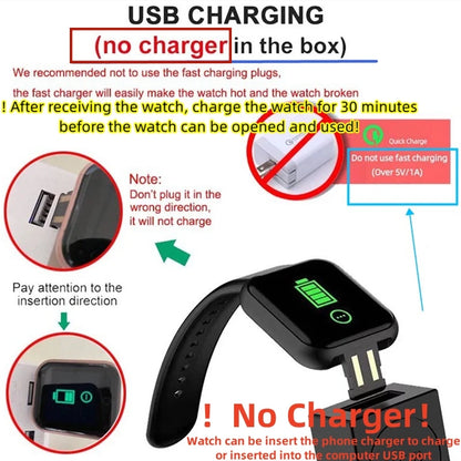 Unisex Smartwatch: Bluetooth Fitness Tracker & Sleep Monitor