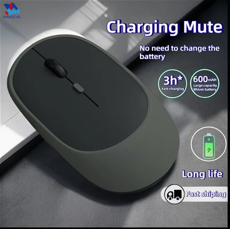 MINGCVIL Rechargeable Silent Wireless Mouse (Bluetooth/Adjustable DPI)