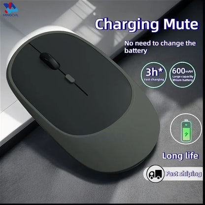 MINGCVIL Rechargeable Silent Wireless Mouse (Bluetooth/Adjustable DPI)