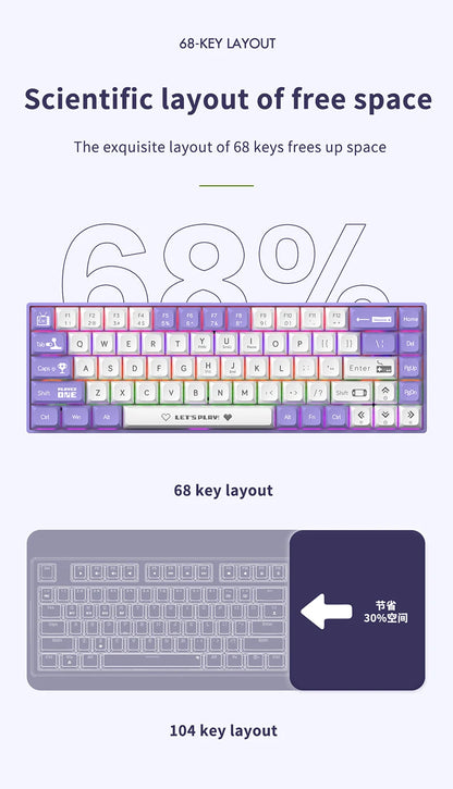 AJAZZ AK680 Mechanical Gaming Keyboard (Hot Swap / Wireless)