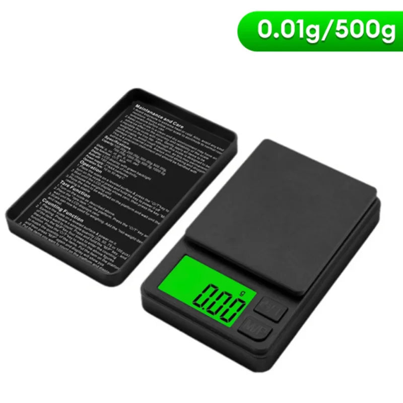 Digital Pocket Scale (1000g x 0.1g) - Precision & Backlit LCD