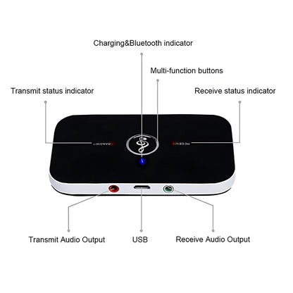 2-in-1 Bluetooth 5.3 Audio Transmitter Receiver (RCA/3.5mm AUX)