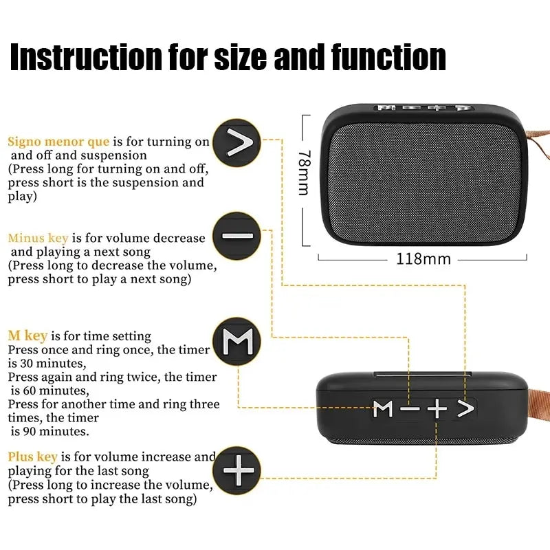 Mini Portable Outdoor Bluetooth 5.0 Speaker (Hifi Stereo)