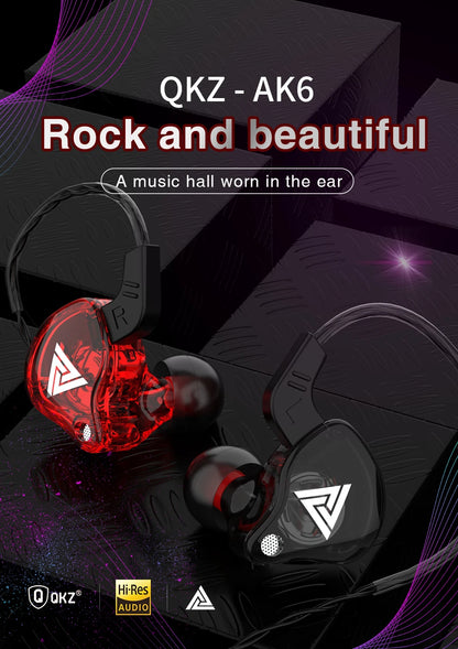 QKZ AK6 HiFi In-Ear Monitor Earbuds with Mic