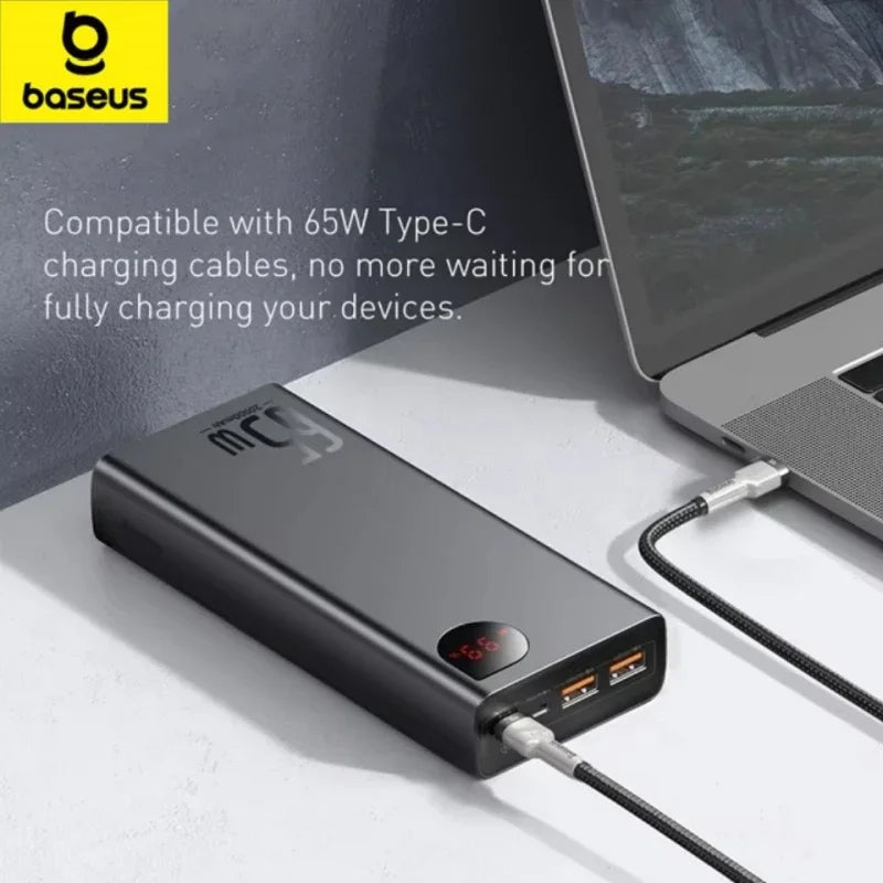BASEUS 65W PD/QC 3.0 Power Bank | 20000mAh Portable External Laptop Charger