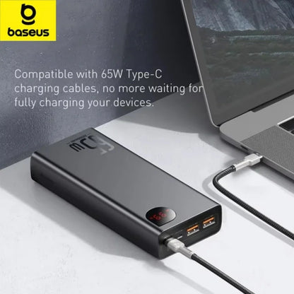 BASEUS 65W PD/QC 3.0 Power Bank | 20000mAh Portable External Laptop Charger
