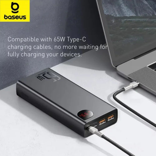 BASEUS 65W PD/QC 3.0 Power Bank | 20000mAh Portable External Laptop Charger