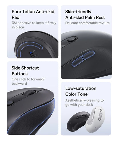 BASEUS Wireless Bluetooth 5.3 Mouse | Ergonomic, 7 Silent Buttons for PC/Laptop