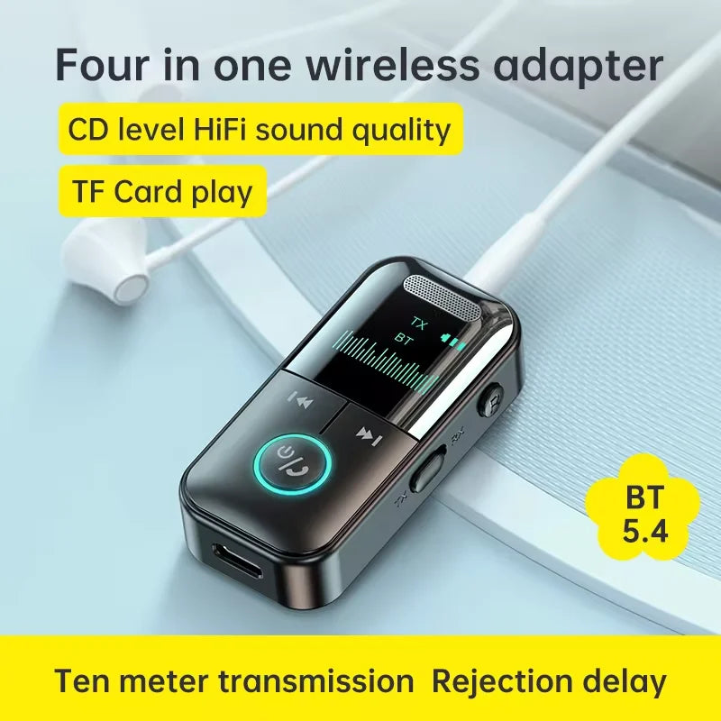 4-in-1 Bluetooth 5.4 Audio Transmitter & Receiver (3.5mm/TF)