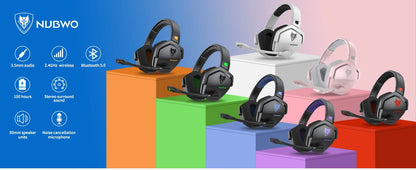 NUBWO G06 Dual Wireless Gaming Headset (7.1 Surround/Low Latency)