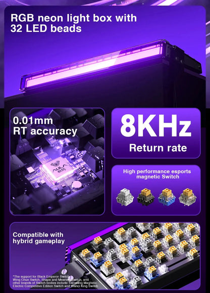 AULA HERO 68HE Customizable Mechanical Keyboard | RGB Backlit, Magnetic Switches