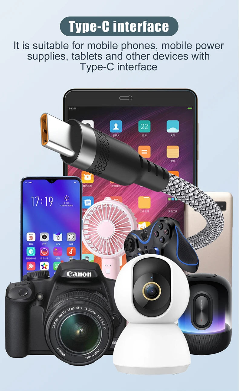 USB Type C 6A Fast Charging Cable (Multi-Length, Super-Charge)