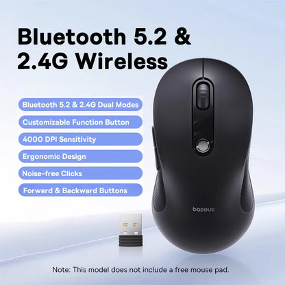 BASEUS Wireless Bluetooth 5.3 Mouse | Ergonomic, 7 Silent Buttons for PC/Laptop