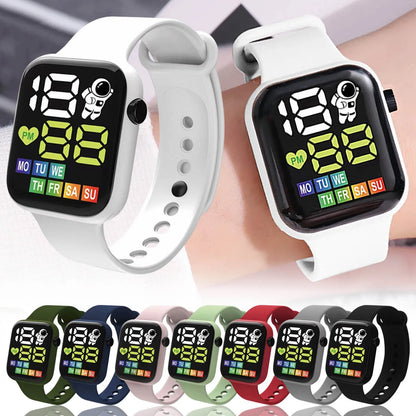 Waterproof LED Digital Sports Watch for Kids (Silicone Strap)