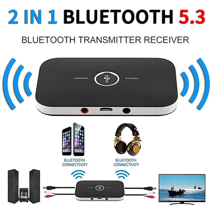 2-in-1 Bluetooth 5.3 Audio Transmitter Receiver (RCA/3.5mm AUX)